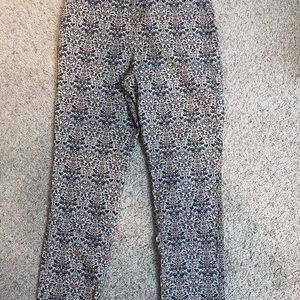 Susan Graver Women’s Sz 12 Floral Printed Uptown Stretch Pull On Crop Pants